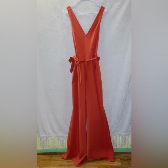 Lovers & Friends X Mark's The Spot Jumpsuit Blood Orange size small - Picture 3 of 8